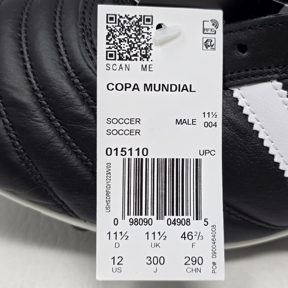 Adidas COPA MUNDIAL Soccer Cleats Men\'s Size 12 Made in Germany Black 015110 New main image 10